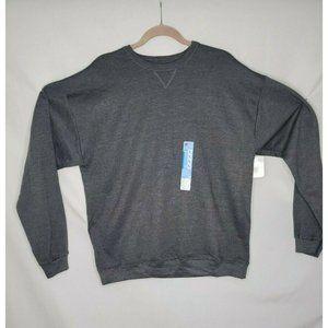 New Hanes Men Pullover Sweater  L Grey Crew Neck